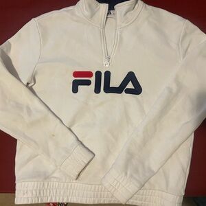 Fila Navy and White Half-Zip Top